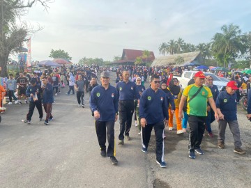 Sambut Pilkada, KPU Pali Gelar Jalan Santai dan Senam Bersama