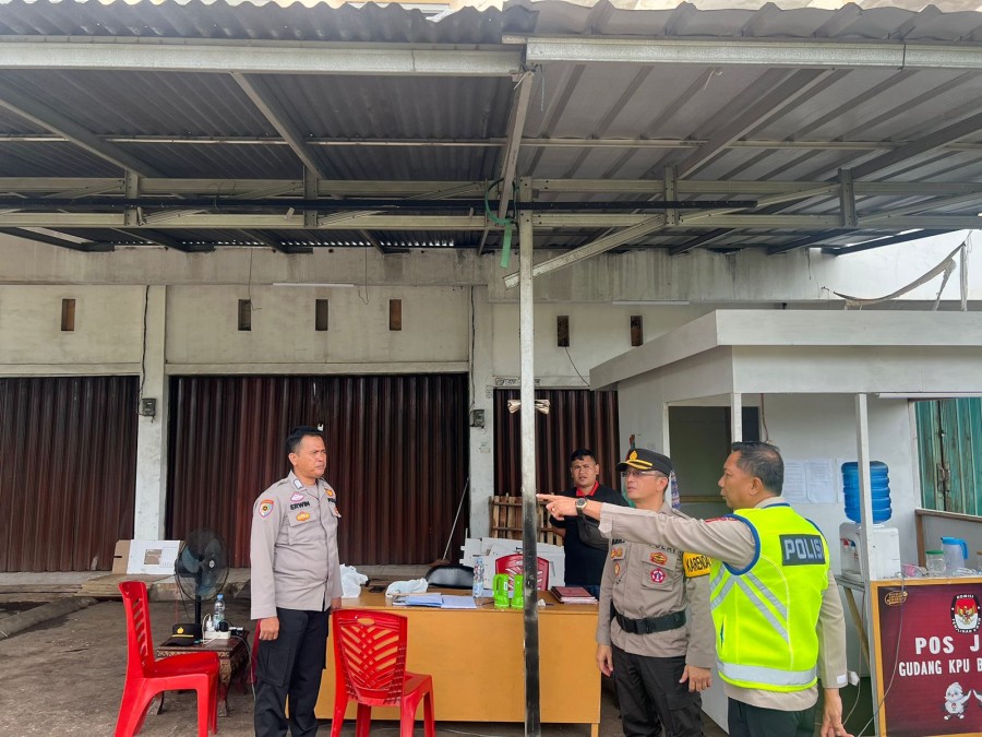 Polres Banyuasin Cek Kesiapan KPU ke Gudang Logistik