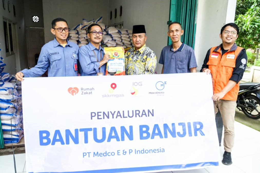 Pj Bupati Muba H. Apriyadi Apreasiasi Perusahaan Medco E & P yang telah Membantu warga Banjir