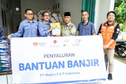 Pj Bupati Muba H. Apriyadi Apreasiasi Perusahaan Medco E & P yang telah Membantu warga Banjir