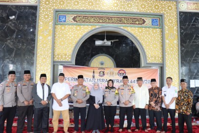 Kapolres Pali Beserta Jajaran Hadiri Peringatan Isra Mi’raj Nabi Muhammad SAW 1445 H tahun 2024