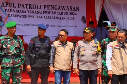 Bersama Polres Pali, Bawaslu Apel Patroli Pengawasan Masa Tenang Pemilu 2024