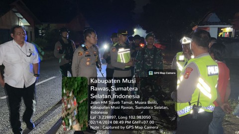 Kapolres Musi Rawas langsung pimpin Patroli Cipta Kondisi pasca Pencoblosan