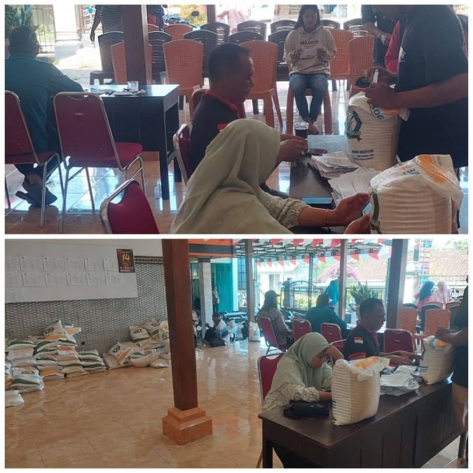 Pemdes Tanggunggunung Salurkan Bantuan Pangan Pada 313 KPM, Kades Berharap Bisa Ringankan Kebutuhan